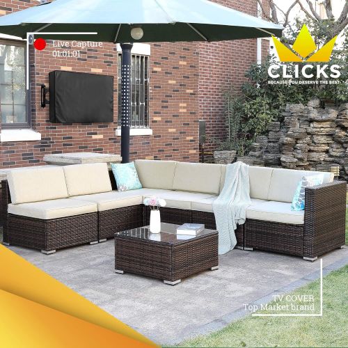  [아마존베스트]Clicks Outdoor TV Cover 20 - 24 - WITH BOTTOM COVER - The Weatherproof Material with Microfiber Cloth. Protect Your TV Now!