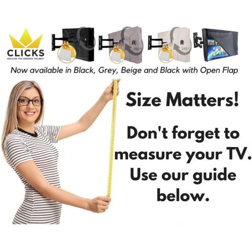  [아마존베스트]Clicks Depot Outdoor TV Cover 24 - 26 inches - with Bottom Cover and Weatherproof Material with Soft Cloth