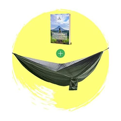  Besuchen Sie den Cliff&Cliff-Store Cliff&Cliff Hangematte Outdoor Wunder - Innovative 2 in 1 Outdoor Hangematte mit Moskitonetz als Camping Zubehoer | Backpacker Zubehoer | Survival Rucksack | Outdoor Ausruestung | Su