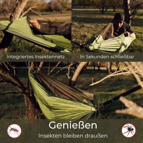  Besuchen Sie den Cliff&Cliff-Store Cliff&Cliff Hangematte Outdoor Wunder - Innovative 2 in 1 Outdoor Hangematte mit Moskitonetz als Camping Zubehoer | Backpacker Zubehoer | Survival Rucksack | Outdoor Ausruestung | Su