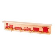 Clip Clop Train Coat Hook & Shelf Choo Choo Railroad Playroom Decor, RED