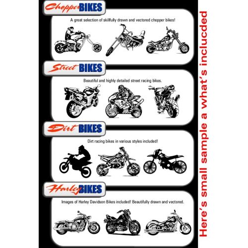  Clipart deSIGN USA Motorcycle Biker Clipart-Vinyl Cutter Plotter Clip Art Images-Sign Design Vector Art Graphics CD-ROM
