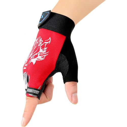  Clobeau Cycling Gloves for Kids Boy Girl Biking Gloves Half Finger Fingerless Training Gym Riding Gloves Shockproof Foam Padded Child Bike Bicycle Gloves Mitten for MTB Skate Fitness Glove