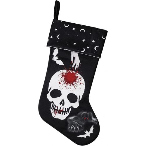  Clobeau Halloween Stocking Hanging Socks Trick or Treat Bag Skeleton Skull Stockings Home Decor Fireplace Ornaments Festival Christmas Party Halloween Hanging Bags Xmas Tree Decor Party Fa