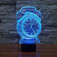 Clock 3D colorful lights New Digital LED - Alarm Clock 3D lights night light(7 Colors) strange new stereoscopic 3D visual illusion lamp LED lamp Holiday light Mood light for kids