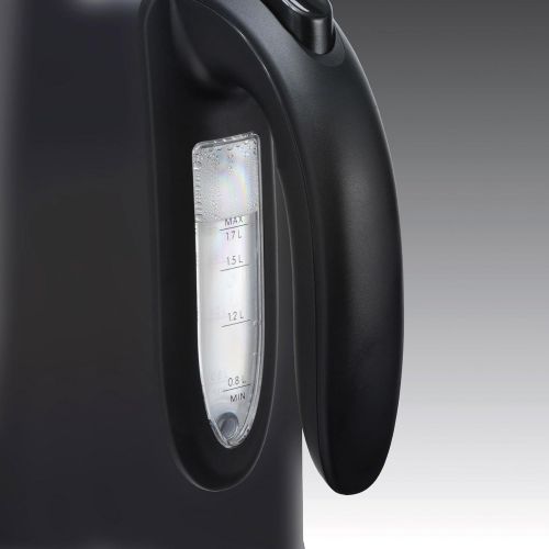  Cloer 4950 Touch-Wasserkocher / 2200 W / Basisstation mit Glasoberflaeche / LED-Anzeige und Touchdisplay mit Temperaturregelung ( 40°- 100° C) / 1,7 Liter / Edelstahlbehaelter