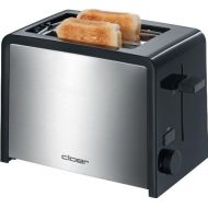Cloer 3210 Toaster / 825 W / fuer 2 Toastscheiben / integrierter Broetchenaufsatz / Nachhebevorrichtung / Kruemelschublade / warmeisoliert / Edelstahl