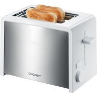 Cloer 3211 Toaster / 825 W / fuer 2 Toastscheiben / integrierter Broetchenaufsatz / Nachhebevorrichtung / Kruemelschublade / warmeisoliert / Edelstahl