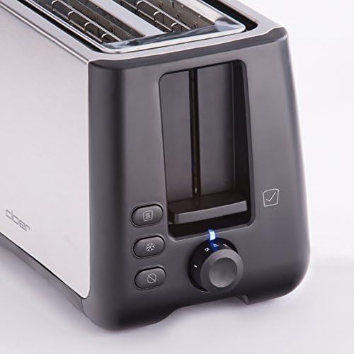  Cloer 3579 King-Size Toaster fuer 4 XXL Scheiben/Check-Funktion/Edelstahlgehause / 1500 Watt/schwarz Kunststoff