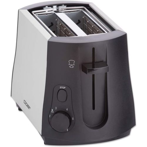  Cloer 3410 Toaster / 825 W / fuer 2 Toastscheiben / integrierter Broetchenaufsatz / Nachhebevorrichtung / Kruemelschublade / mattiertes warmeisoliertes Metallgehause