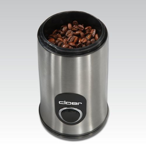  Cloer 7579 Elektrische Kaffeemuehle / 150 W / fuer 50 g Kaffeebohnen / mattiertes Edelstahlgehause