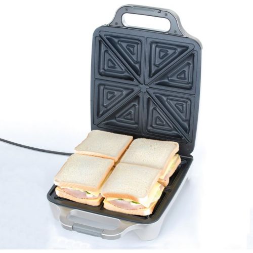  Cloer 6269 Sandwichmaker XXL / 1800 W / fuer 4 Sandwiches / American Toast / XXL-Fuellung / optische Fertigmeldung
