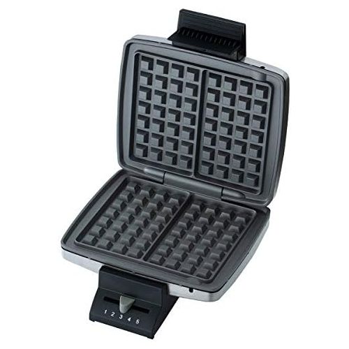  Cloer 1445 Bruesseler Waffelautomat fuer traditionelle Belgische Waffeln / 1,7 cm dick / 930 W / Backampel / mattiertes Edelstahlgehause