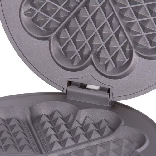  [아마존베스트]Cloer 185 waffle maker for cake-like waffles / 930 W / waffle size 16 cm / heavy baking plates / visual and acoustic ready message / stainless steel housing, stainless steel, black