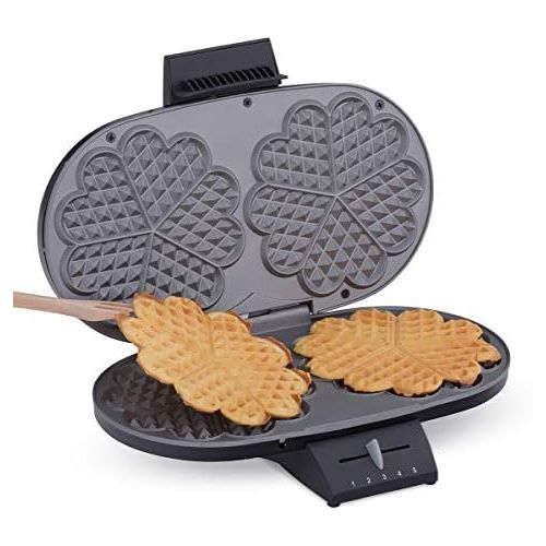  [아마존베스트]Cloer 1320 Double Waffle Maker for Two Classic Waffles, Black