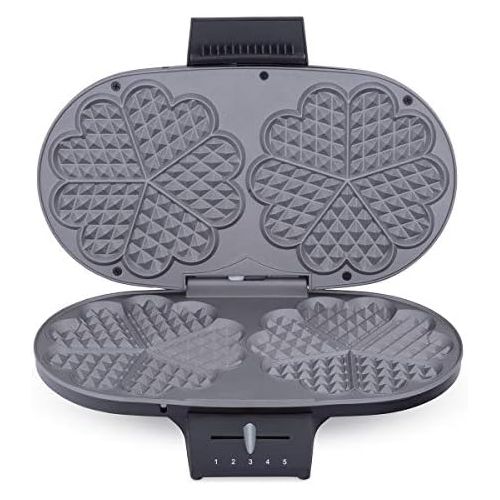  [아마존베스트]Cloer 1320 Double Waffle Maker for Two Classic Waffles, Black