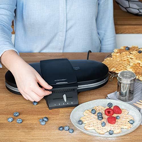  [아마존베스트]Cloer 1320 Double Waffle Maker for Two Classic Waffles, Black