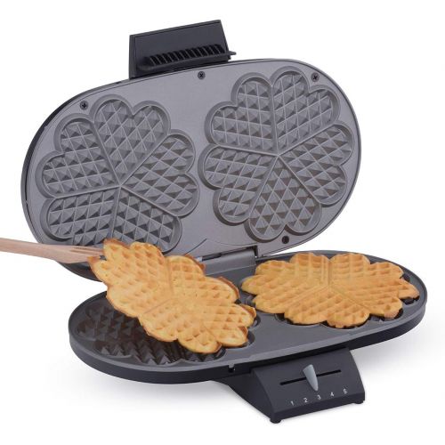  [아마존베스트]Cloer 1320 Double Waffle Maker for Two Classic Waffles, Black