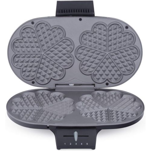  [아마존베스트]Cloer 1320 Double Waffle Maker for Two Classic Waffles, Black