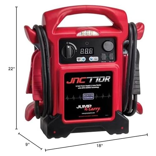  Clore Automotive Jump-N-Carry JNC770R 1700 Peak Amp Premium 12 Volt Jump Starter - Red