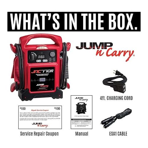  Clore Automotive Jump-N-Carry JNC770R 1700 Peak Amp Premium 12 Volt Jump Starter - Red