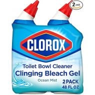 Clorox Toilet Bowl Cleaner, Clinging Bleach Gel, Ocean Mist - 24 Ounces, Pack of 2