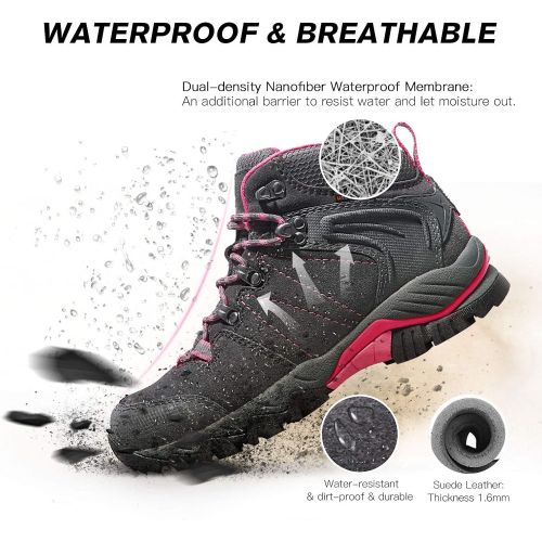  [아마존 핫딜] [아마존핫딜]Clorts Womens Hiking Boots Waterproof Suede Leather Lightweight Hiking Shoes Outdoor Backpacking Trekking Trail