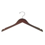 ClosetHangerFactory Walnut & Chrome Flat Top Hanger (Petite Size) [ Bundle of 25 ]