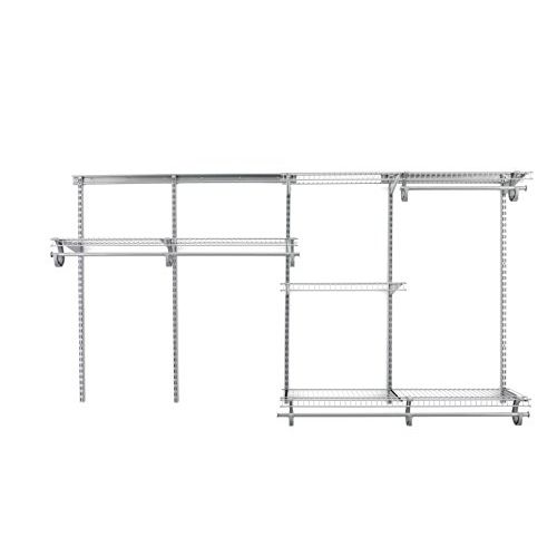  ClosetMaid 8808 ShelfTrack Adjustable Closet Organizer Kit, White, 4 to 6