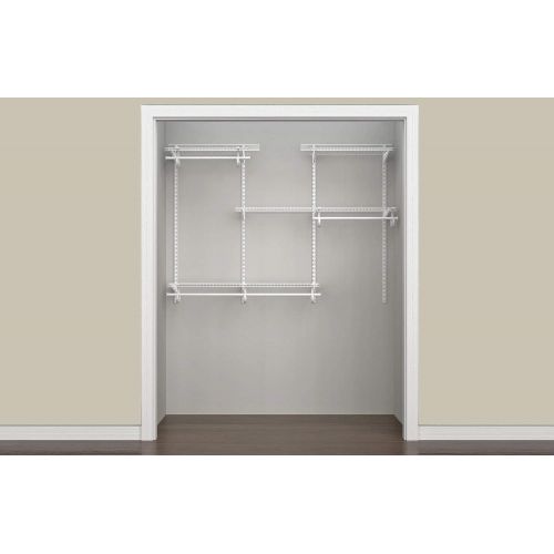  ClosetMaid 8808 ShelfTrack Adjustable Closet Organizer Kit, White, 4 to 6