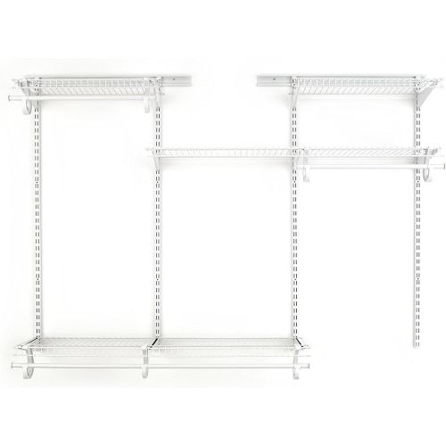  ClosetMaid 8808 ShelfTrack Adjustable Closet Organizer Kit, White, 4 to 6