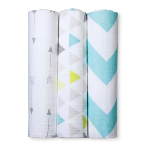  Muslin Swaddle Blankets Triangles 3pk - Cloud Island Gray