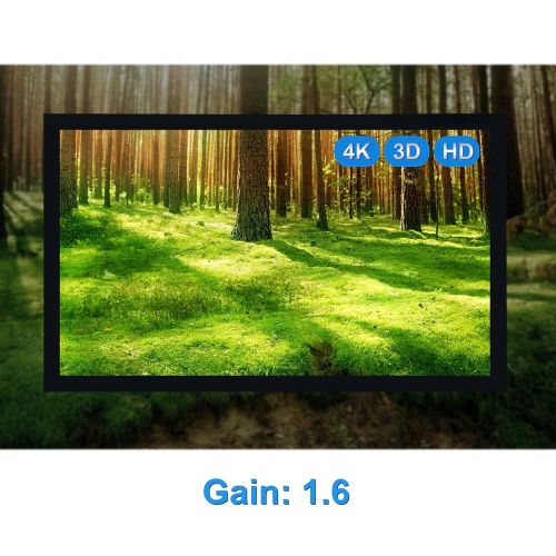  Cloud Mountain 100 16:9 HD Projector Screen Fixed Frame 4K HDTV Multi Aspect Ratio Home Theater