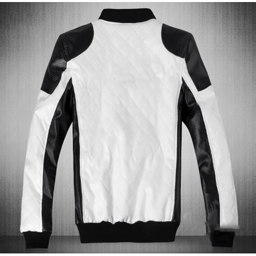  Cloud Style Cloudstyle Mens Latticed Baseball Bomber Jacket Slim Fit Coat White Black