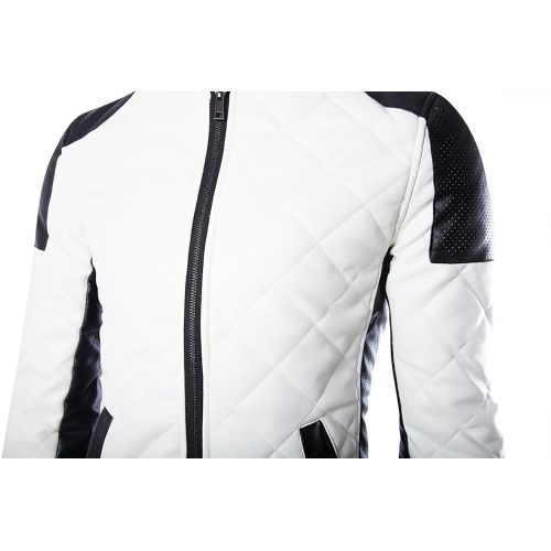  Cloud Style Cloudstyle Mens Latticed Baseball Bomber Jacket Slim Fit Coat White Black