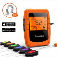 CloudBBQ CB-06 Smart Wireless Remote Digital Cooking Food Meast Thermometer With 6 Probe for Smoker Grill BBQ Thermometer