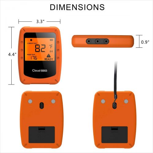  CloudBBQ CB-06 Smart Wireless Remote Digital Cooking Food Meast Thermometer With 6 Probe for Smoker Grill BBQ Thermometer