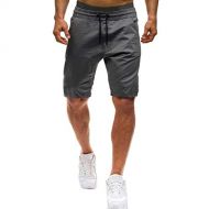 Cloudstyle Mens Casual Beach Shorts Flat Front Elastic Jogging Sport Solid Shorts Pants