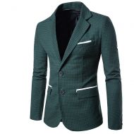 Cloudstyle Mens Slim Fit Suit Single Breasted Wedding Suit Jacket Houndstooth Blazer