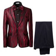 Cloudstyle Mens 2 Piece Dinner Suits Shawl Collar 1 Button Red Dress Suit Smart Fit Tuxedo