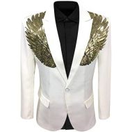 Cloudstyle Mens Wedding Sequin Wing Stage Clothes Premium Suit Jacket Blazer Coat