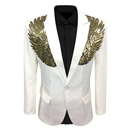  할로윈 용품Cloudstyle Mens Wedding Sequin Wing Stage Clothes Premium Suit Jacket Blazer Coat