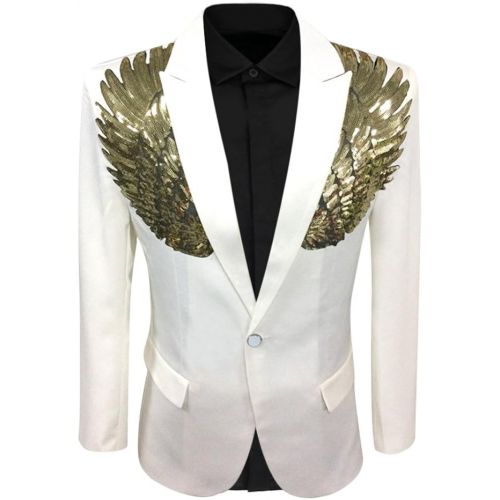  할로윈 용품Cloudstyle Mens Wedding Sequin Wing Stage Clothes Premium Suit Jacket Blazer Coat