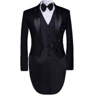 Cloudstyle Mens Tailcoat Formal Slim Fit 3-Piece Suit Dinner Jacket Swallow-Tailed Coat