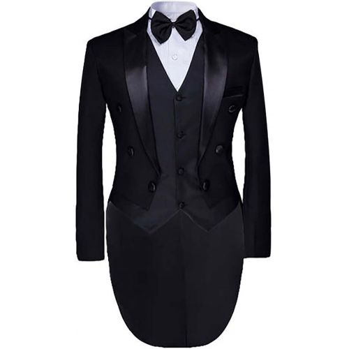  할로윈 용품Cloudstyle Mens Tailcoat Formal Slim Fit 3-Piece Suit Dinner Jacket Swallow-Tailed Coat