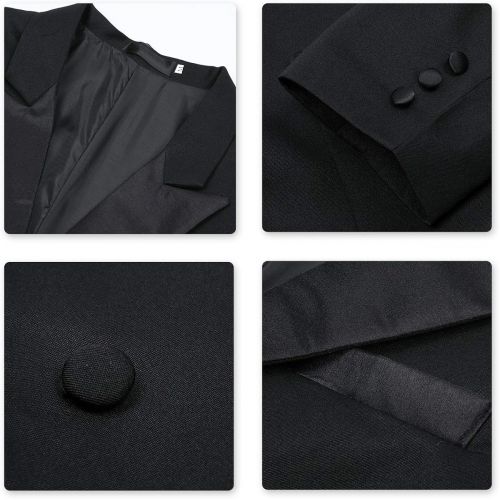  할로윈 용품Cloudstyle Mens Tailcoat Formal Slim Fit 3-Piece Suit Dinner Jacket Swallow-Tailed Coat