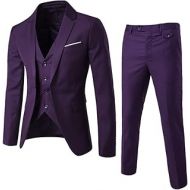 Cloudstyle Mens 3-Piece Suit Notched Lapel One Button Slim Fit Formal Jacket Vest Pants Set