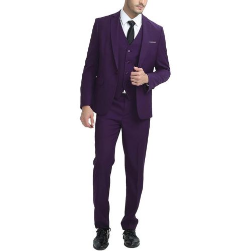  할로윈 용품Cloudstyle Mens 3-Piece Suit Notched Lapel One Button Slim Fit Formal Jacket Vest Pants Set