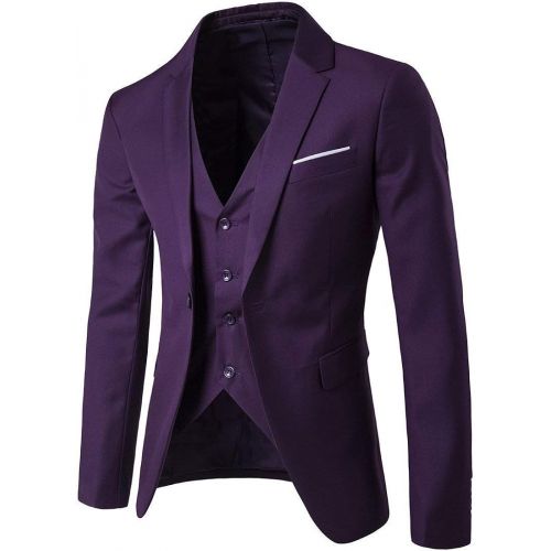  할로윈 용품Cloudstyle Mens 3-Piece Suit Notched Lapel One Button Slim Fit Formal Jacket Vest Pants Set