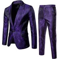 할로윈 용품Cloudstyle Mens 2 Piece Paisley Dress Suit One Button Party Wedding Blazer Pants Sets